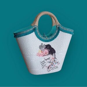 Artistic Women’s Tote Bag - Blue and White